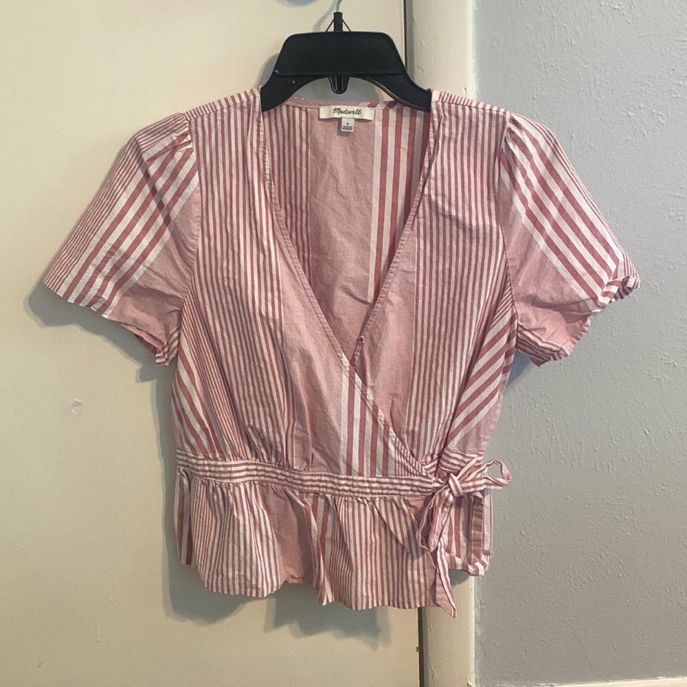 Madewell top! With cute side tie